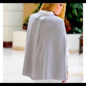 BIANCA CAPE WITH SATIN TIE IN GRAY Made in Italy